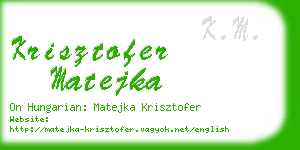 krisztofer matejka business card